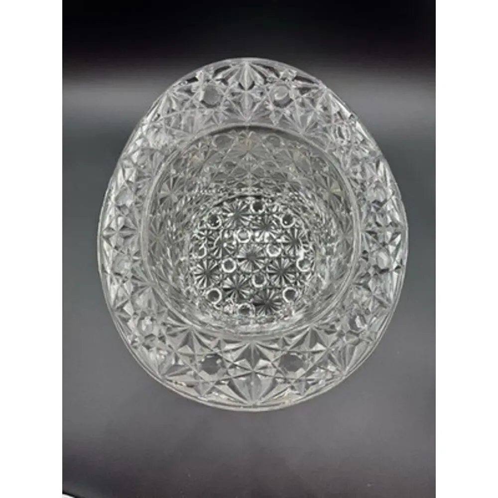 Fenton Ice Bucket Wine Holder Daisy Button Pattern Lg Clear Glass Vintage READ